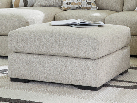 Laurelgrove oversized accent ottoman in pebble chenille, front angle view