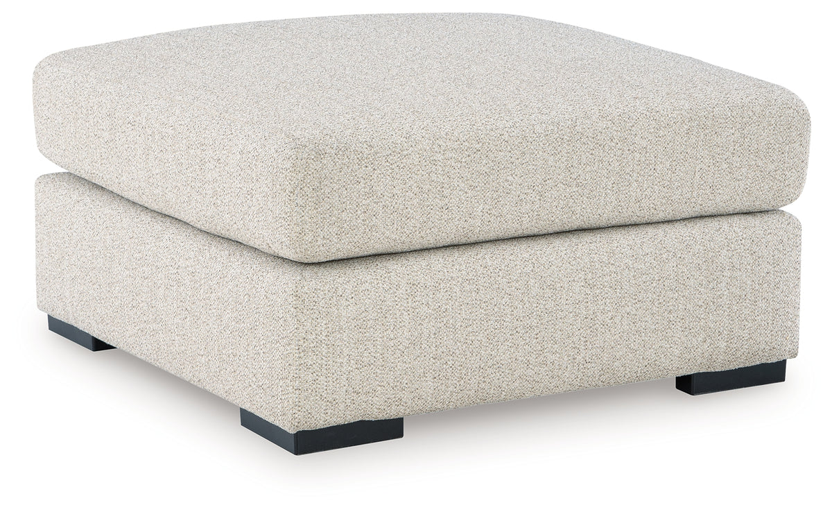 Close-up of chenille upholstery on Laurelgrove oversized ottoman