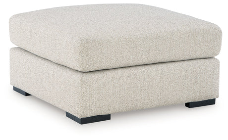 Close-up of chenille upholstery on Laurelgrove oversized ottoman
