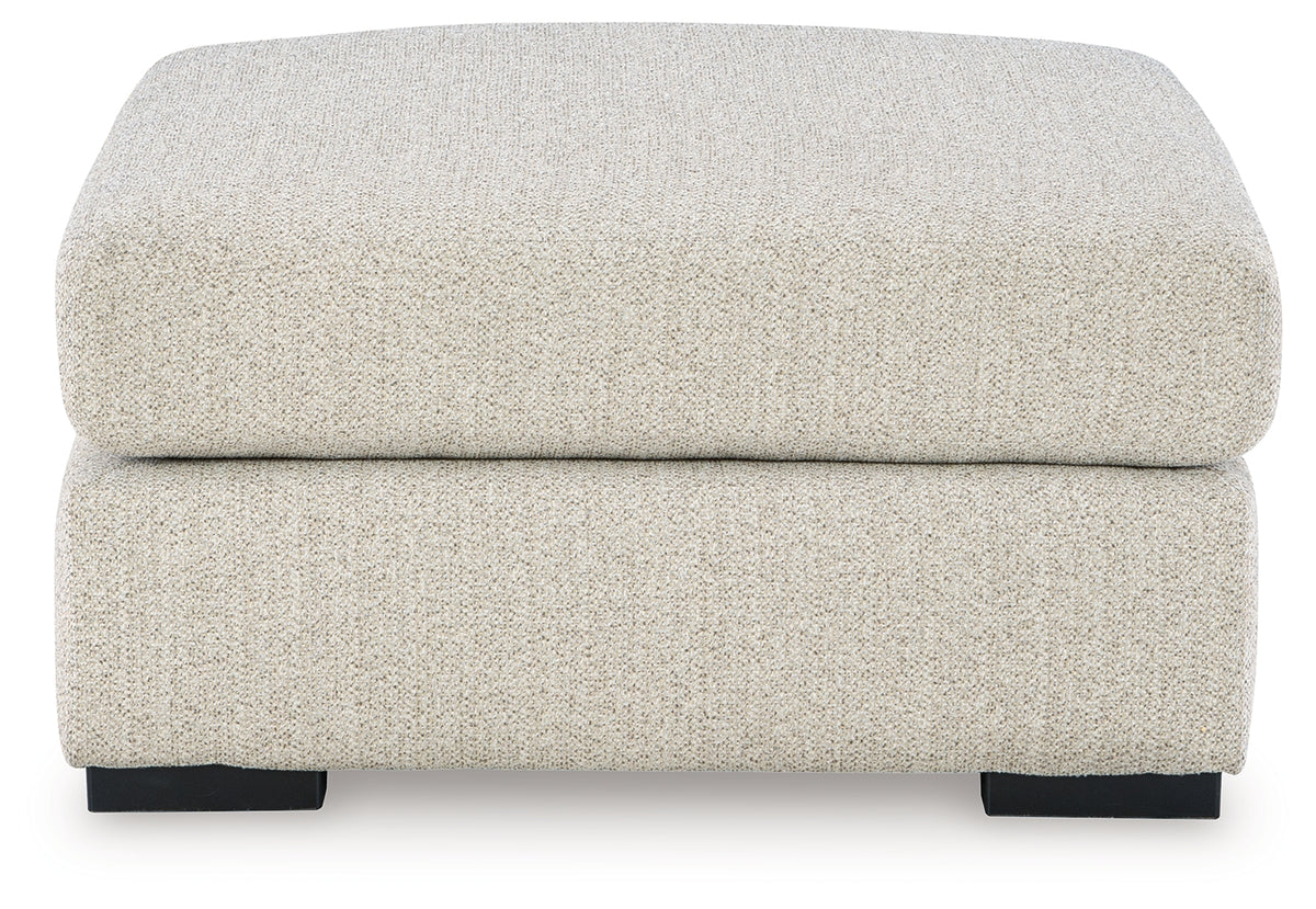 Laurelgrove oversized accent ottoman, head-on front view showing plush cushioning