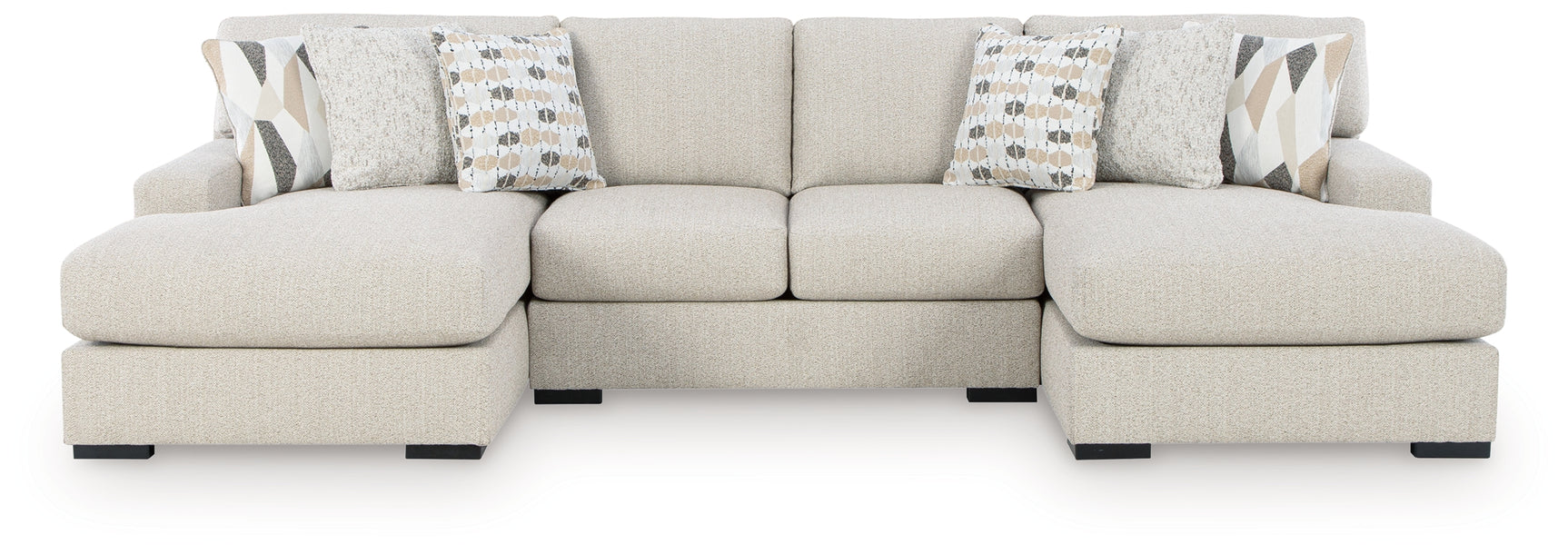 Side view of Laurelgrove pebble chenille sectional sofa