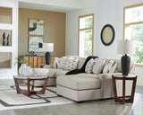 Close-up detail of Laurelgrove pebble chenille sectional fabric and cushions