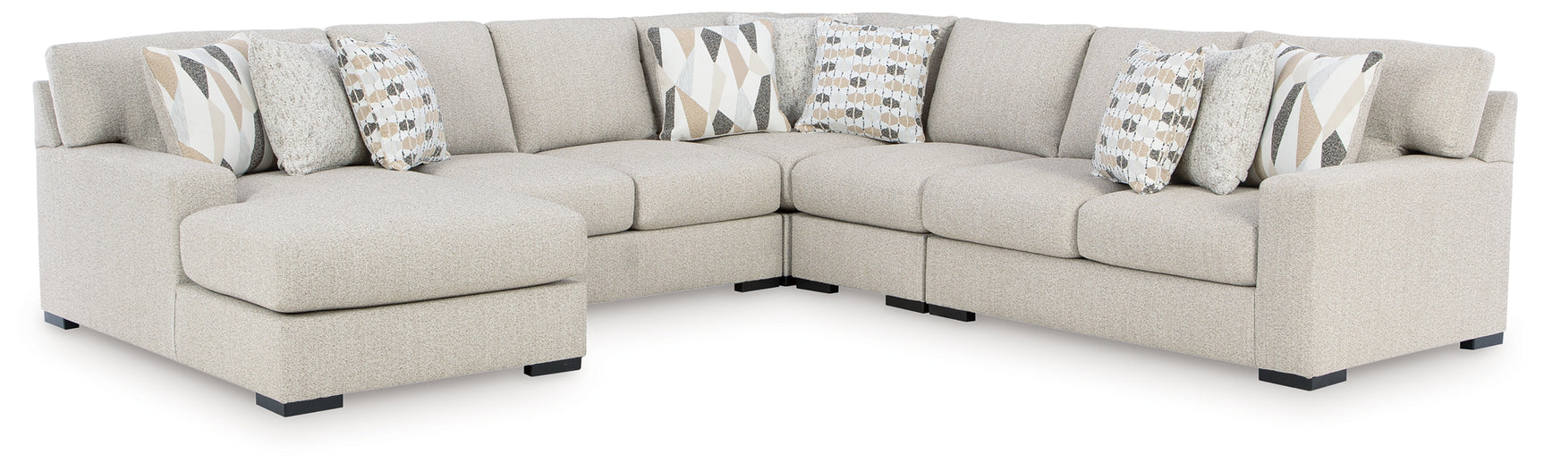 Alternate main view of Laurelgrove pebble chenille sectional sofa with chaise
