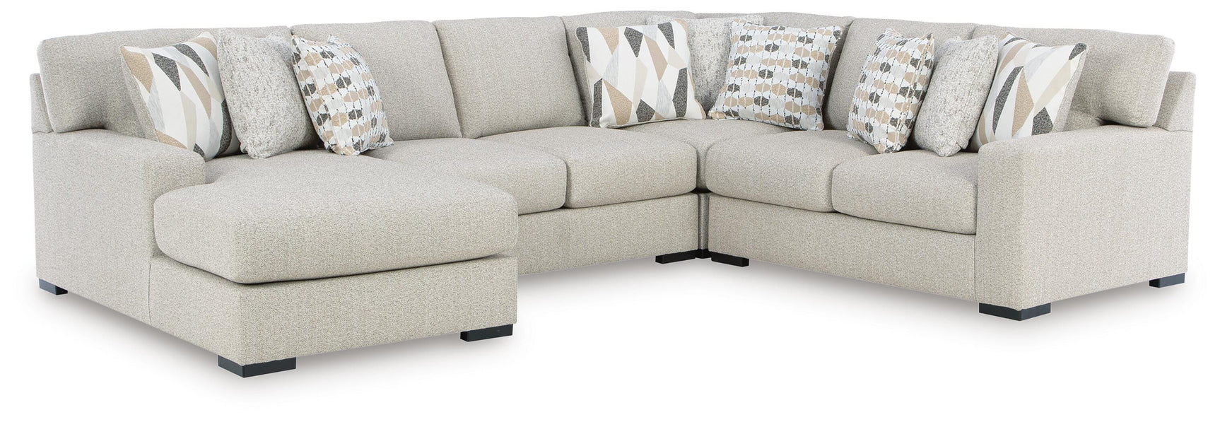 Side view showing chaise of Laurelgrove Pebble Chenille Sectional