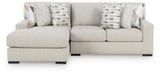 Side view of Laurelgrove Pebble Chenille sectional sofa chaise