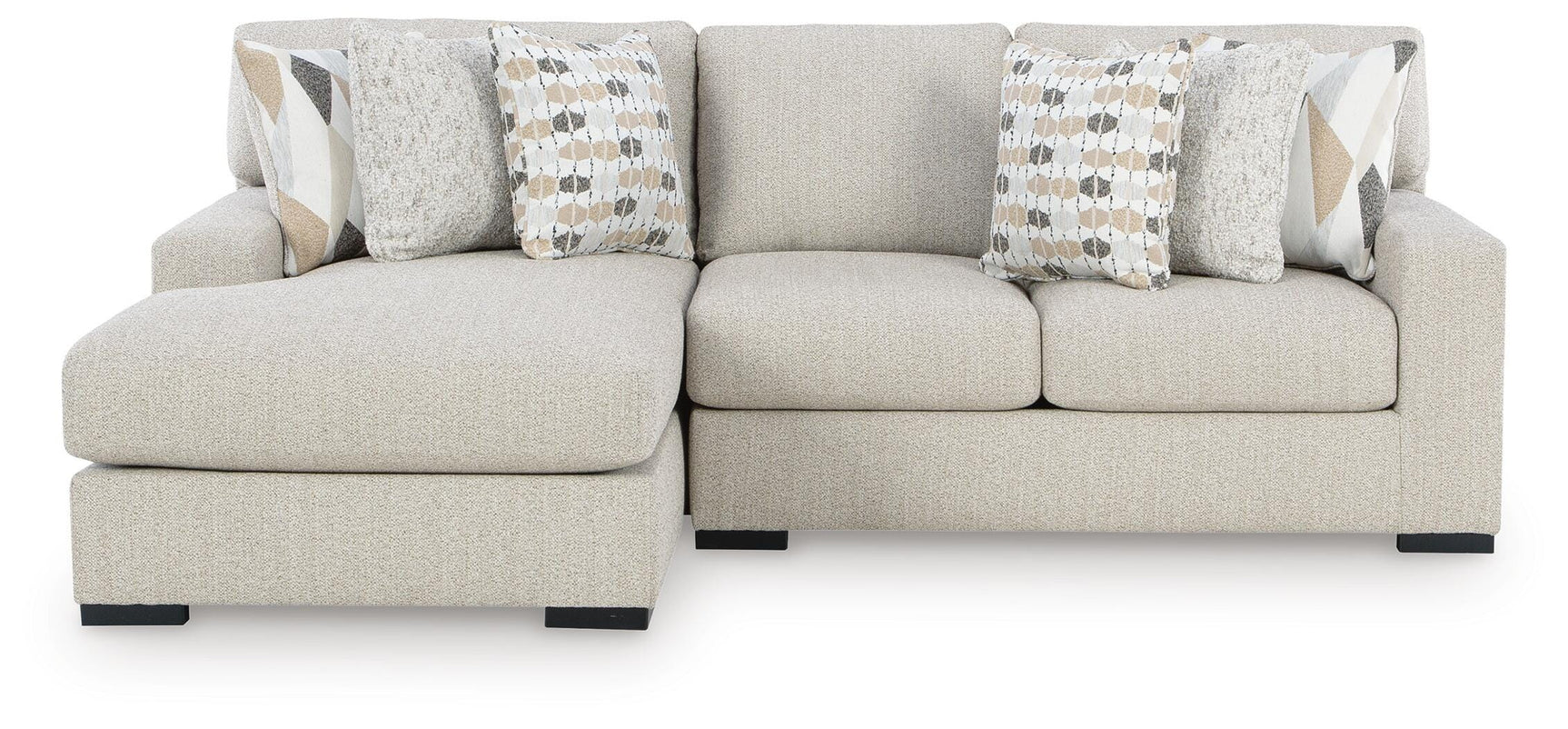 Side view of Laurelgrove Pebble Chenille sectional sofa chaise