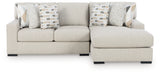 Front view of Laurelgrove Pebble Chenille sectional sofa chaise