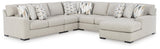 Side view of Laurelgrove pebble chenille sectional with chaise