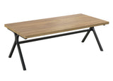 Colmar occasional tables set side angle highlighting golden oak tabletops and gunmetal bases