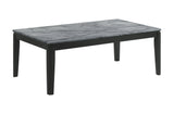 Close-up of faux grey marble top on Mozzi coffee table