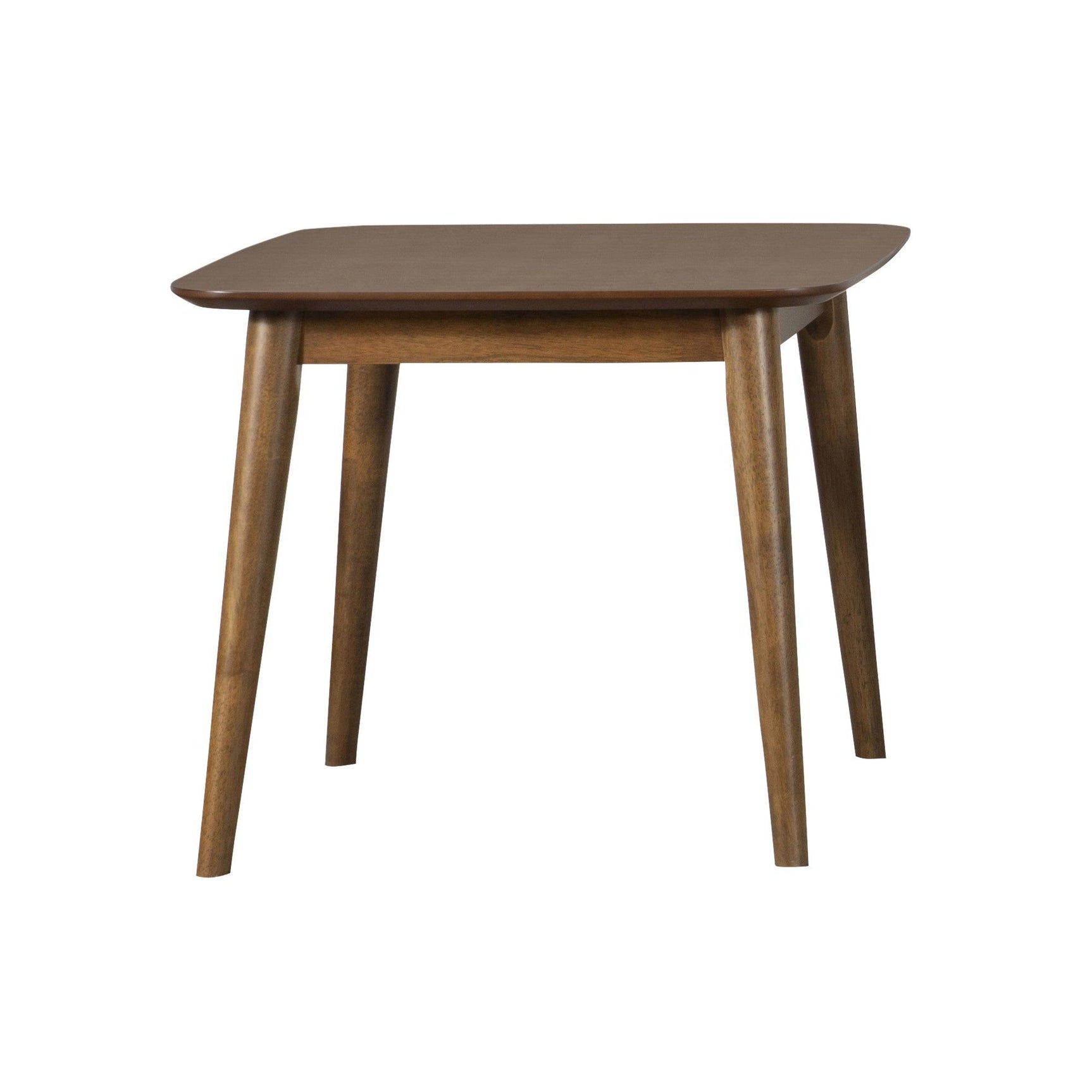 Top view of Radley coffee table highlighting walnut veneer and chamfered edges