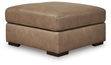 Veronella Sahara Leather Oversized Accent Ottoman front view
