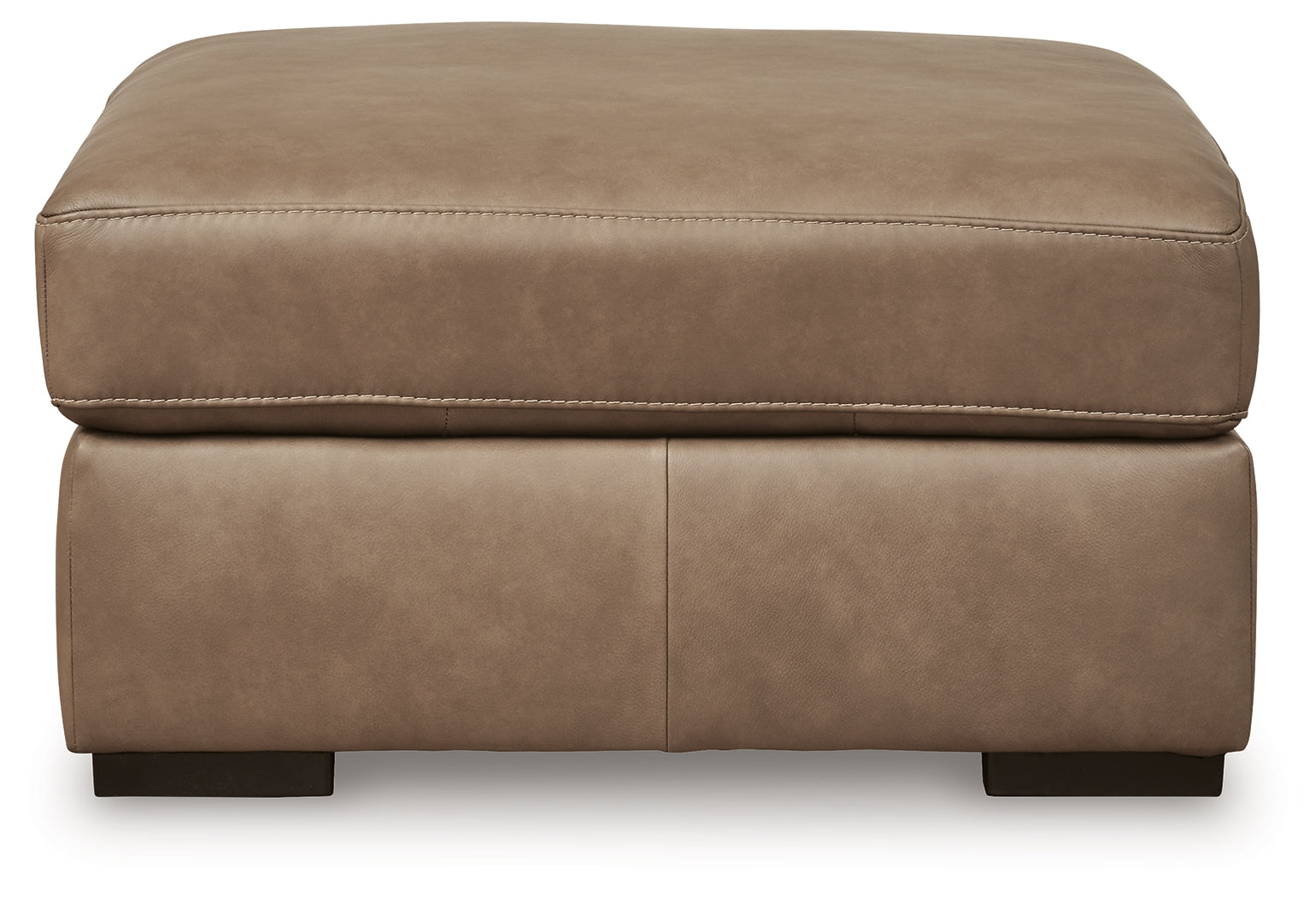 Veronella Sahara Leather Oversized Accent Ottoman close-up on cushion top