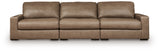 Side view showing silhouette of Veronella Sahara Leather 3-Piece Sectional Sofa