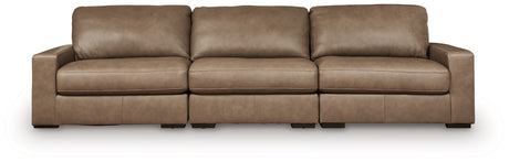 Side view showing silhouette of Veronella Sahara Leather 3-Piece Sectional Sofa