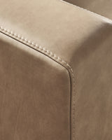 close-up of stitching detail on Veronella Sahara Leather sectional sofa