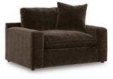 Maxton Heights Bittersweet Velvet Chenille Oversized Chair — angled view