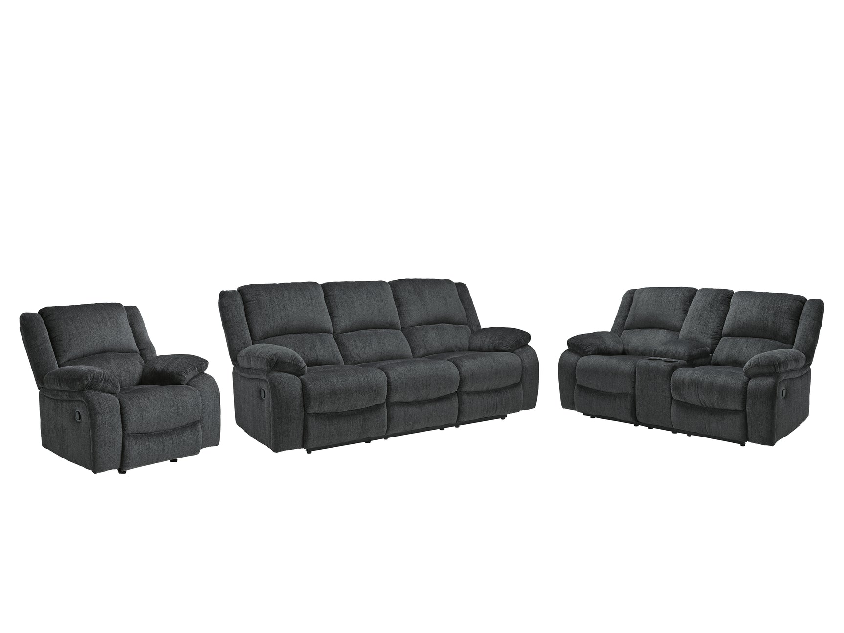 Draycoll Slate loveseat USB port close-up