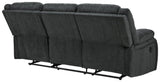 Draycoll Slate Chenille Reclining Sofa head-on front view