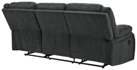 Draycoll Slate Chenille Reclining Sofa head-on front view