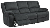 Draycoll Slate Chenille Reclining Sofa side profile