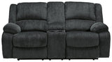 Front close-up of loveseat with adjustable headrests
