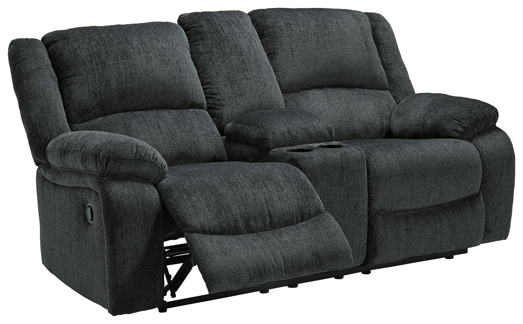 Console side angle with cup holders and storage