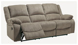 Draycoll Slate Chenille Reclining Sofa full set view