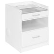 Furda White High Gloss 2-Drawer LED Nightstand with Speaker — product view