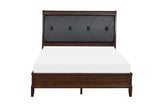 Cotterill Cherry Faux Leather Tufted Panel Bedroom Set full bedroom view