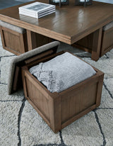 Brown Coffee Table with Stools — product image 8