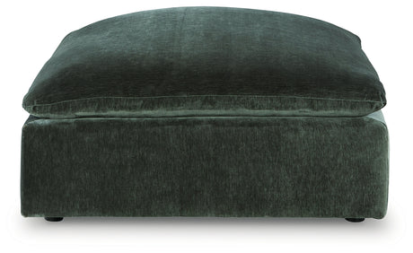 Carriage View Jade Velvet Oversized Accent Ottoman head on view
