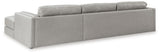 Amiata Glacier 2-Piece Sectional with Ottoman — back view