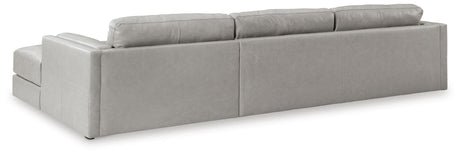 Amiata Glacier 2-Piece Sectional with Ottoman — back view