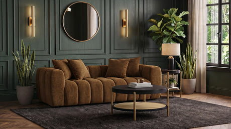 Lazaro Fabric Upholstered Wide Channel Sofa Bronze — product image 2