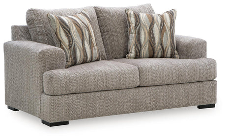 Lofwood Fossil Chenille Loveseat — angled view