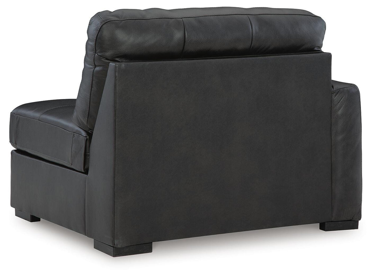 Brindley Fog 4-Piece Sectional with Ottoman — back view
