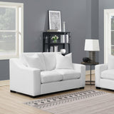 Ashlyn Upholstered Sloped Arm Loveseat White — product image 2