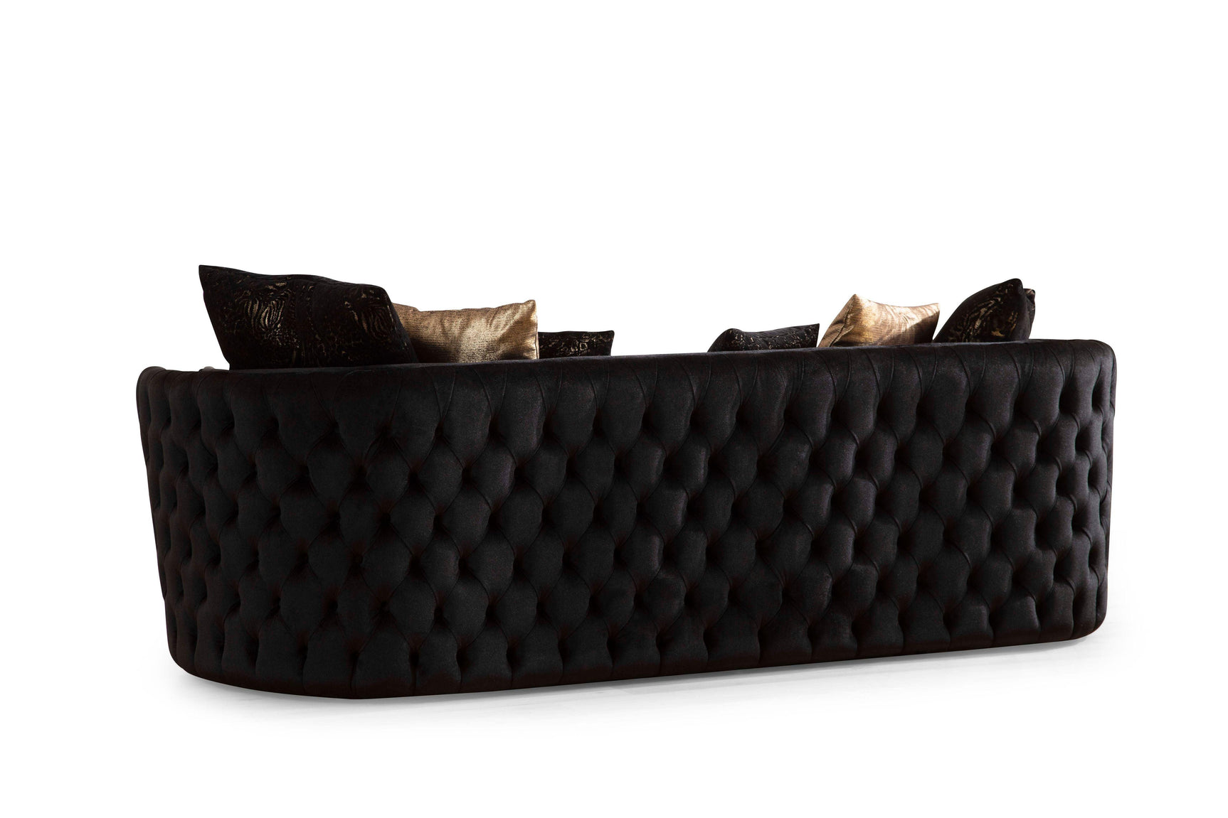 Main frontal perspective of loveseat and sofa