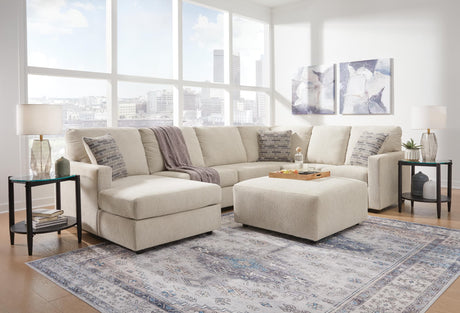 Edenfield Linen 3-Piece Sectional with Ottoman — product view