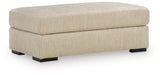Lofwood Oatmeal Chenille Ottoman — angled view