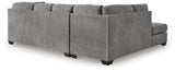 Marleton Gray 2-Piece Sleeper Sectional with Ottoman — back view