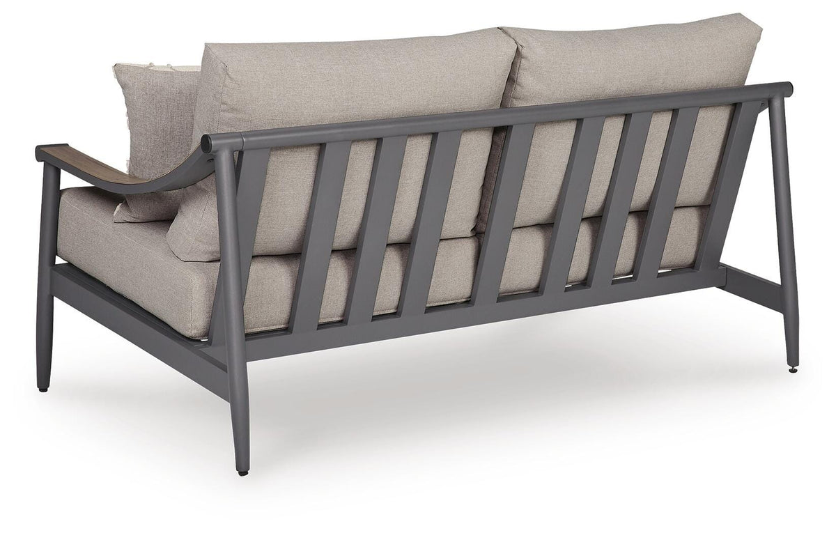 Ocean Gray Outdoor Sofa and Loveseat Set — back view