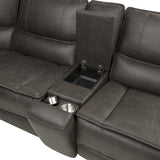 Marcell 6-Piece L-Shaped Power Reclining Sectional with Console Grey — product image 16