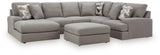 Lindon Smoke 3-Piece Sectional with Chaise and Oversized Accent Ottoman — product image 2