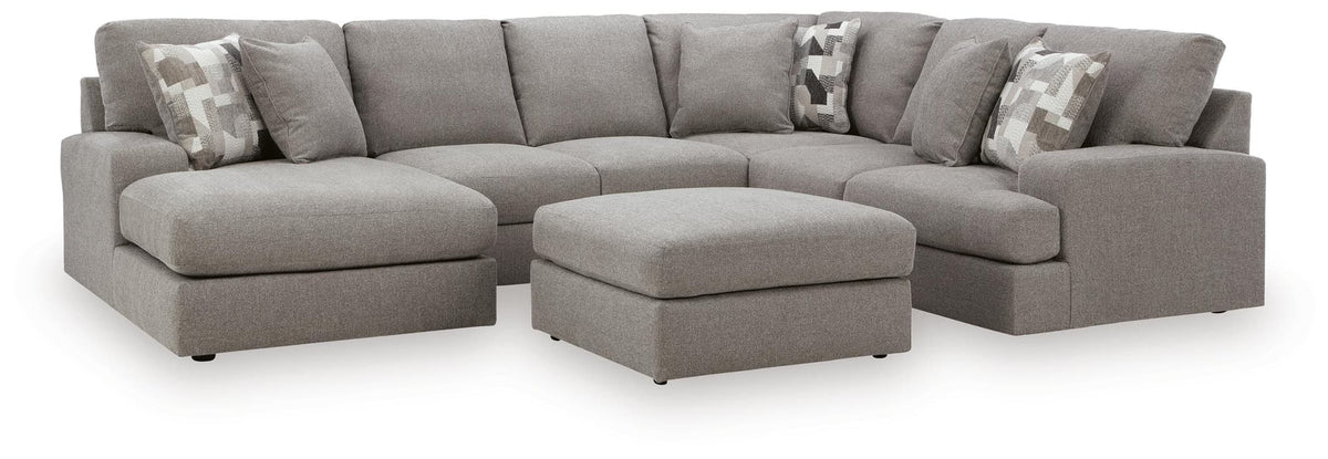 Lindon Smoke 3-Piece Sectional with Chaise and Oversized Accent Ottoman — product image 2