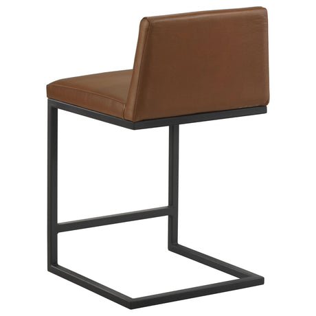 Vardon Dark Brown Genuine Leather Counter Height Chairs (Set of 2) — product image 6