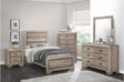 Beechnut Light Youth Panel Bedroom Set front view with bed and dresser