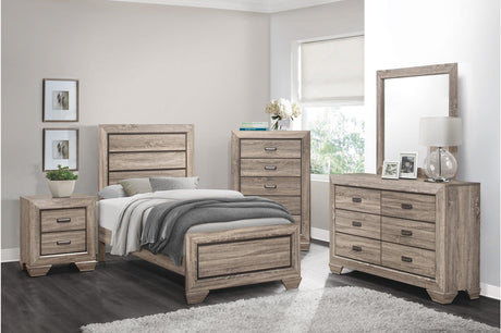 Beechnut Light Youth Panel Bedroom Set front view with bed and dresser
