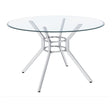 Steele 48-inch Round Glass Top Dining Table Chrome — product view
